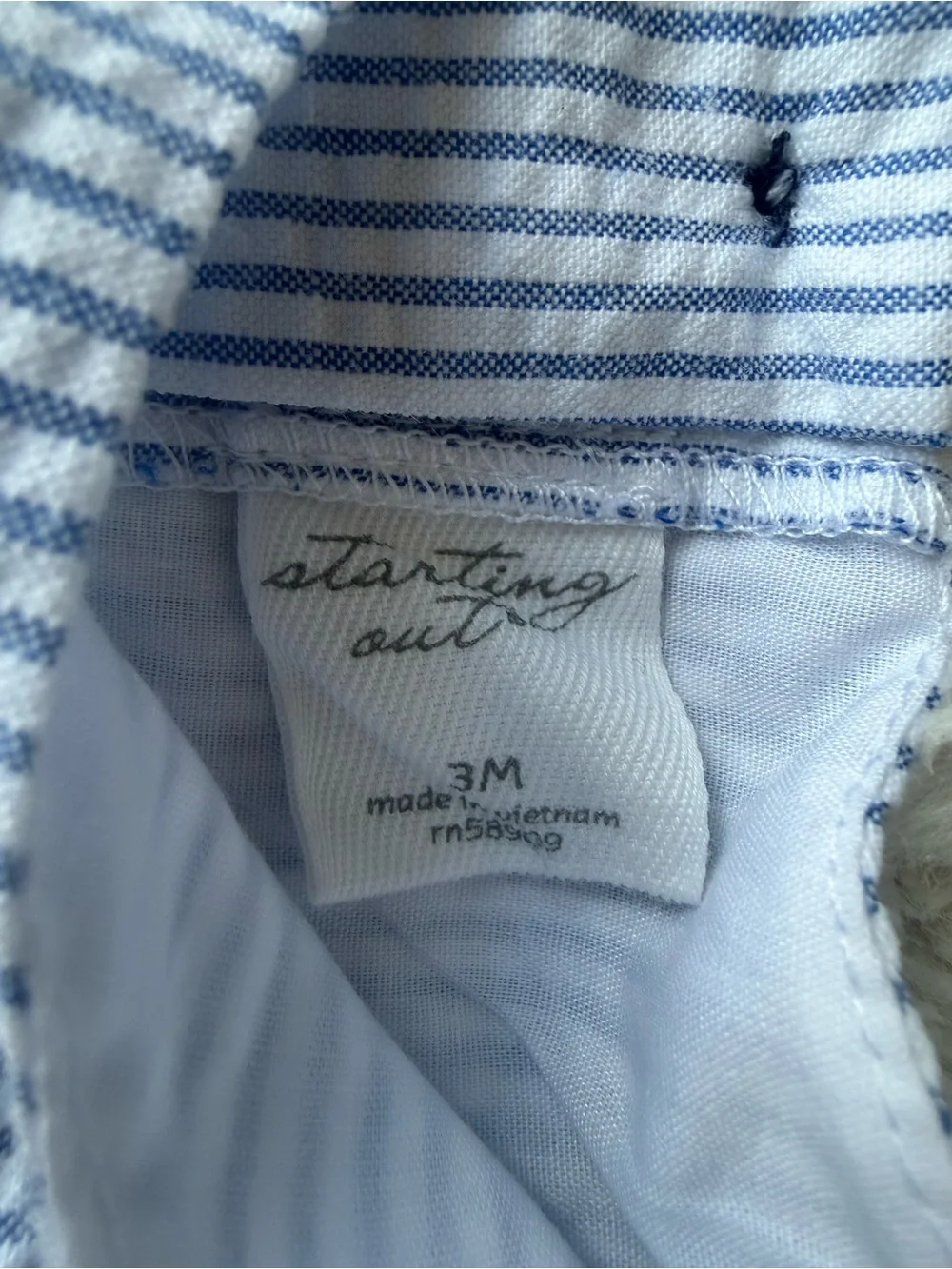 Starting Out 3M Blue Seersucker Nautical Anchor Dress & Bloomers Set